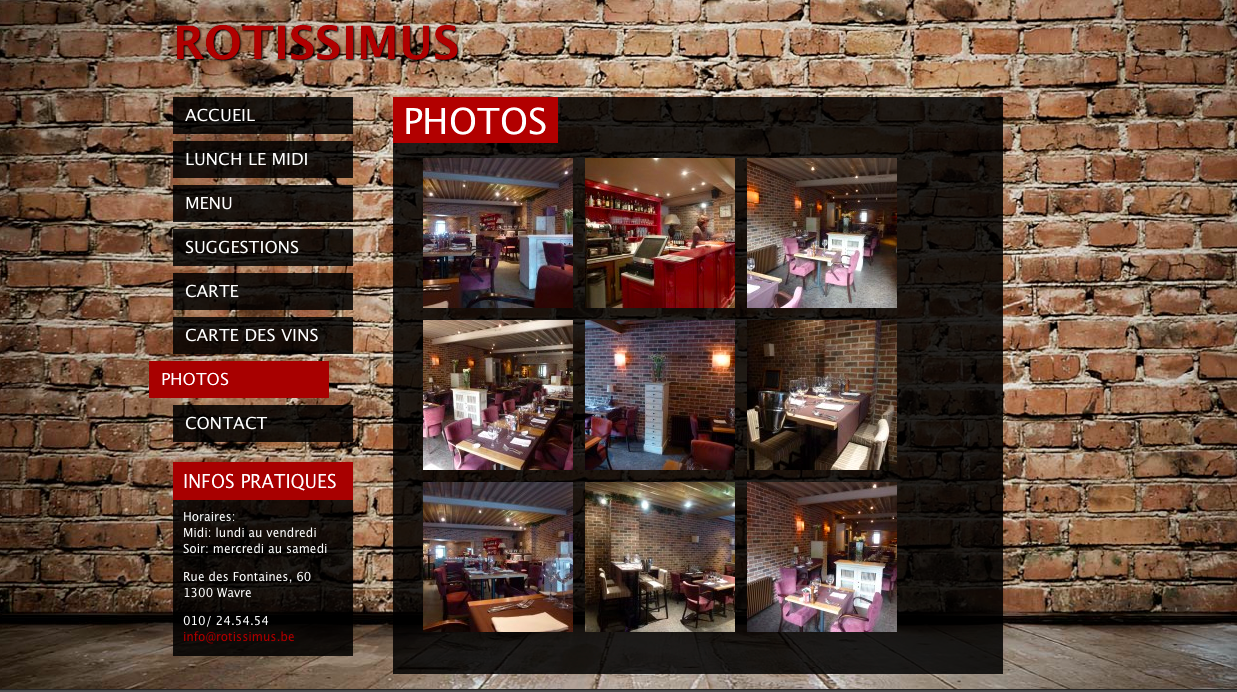 Création site web Rotissimus : restaurant Wavre