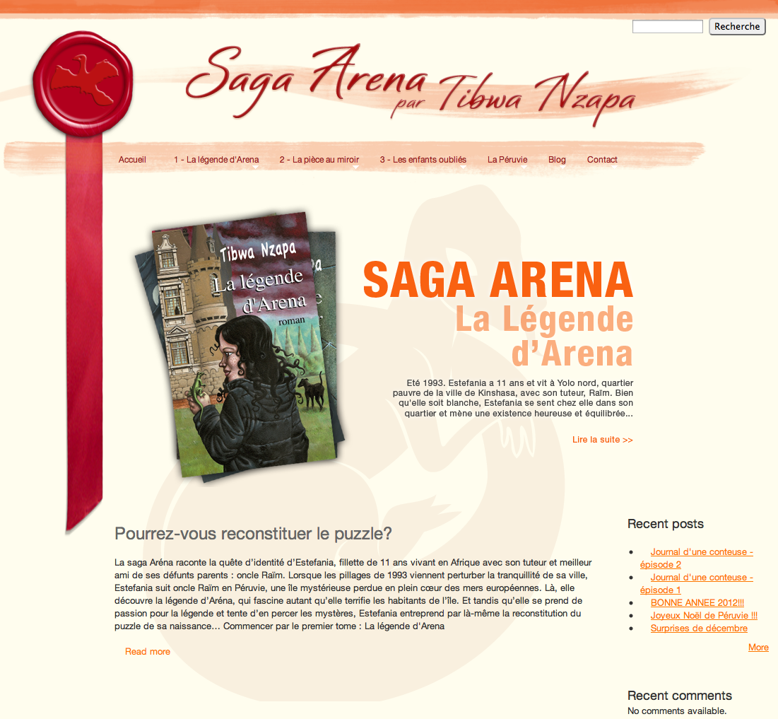 Création site web Saga Arena : jeune écrivaine