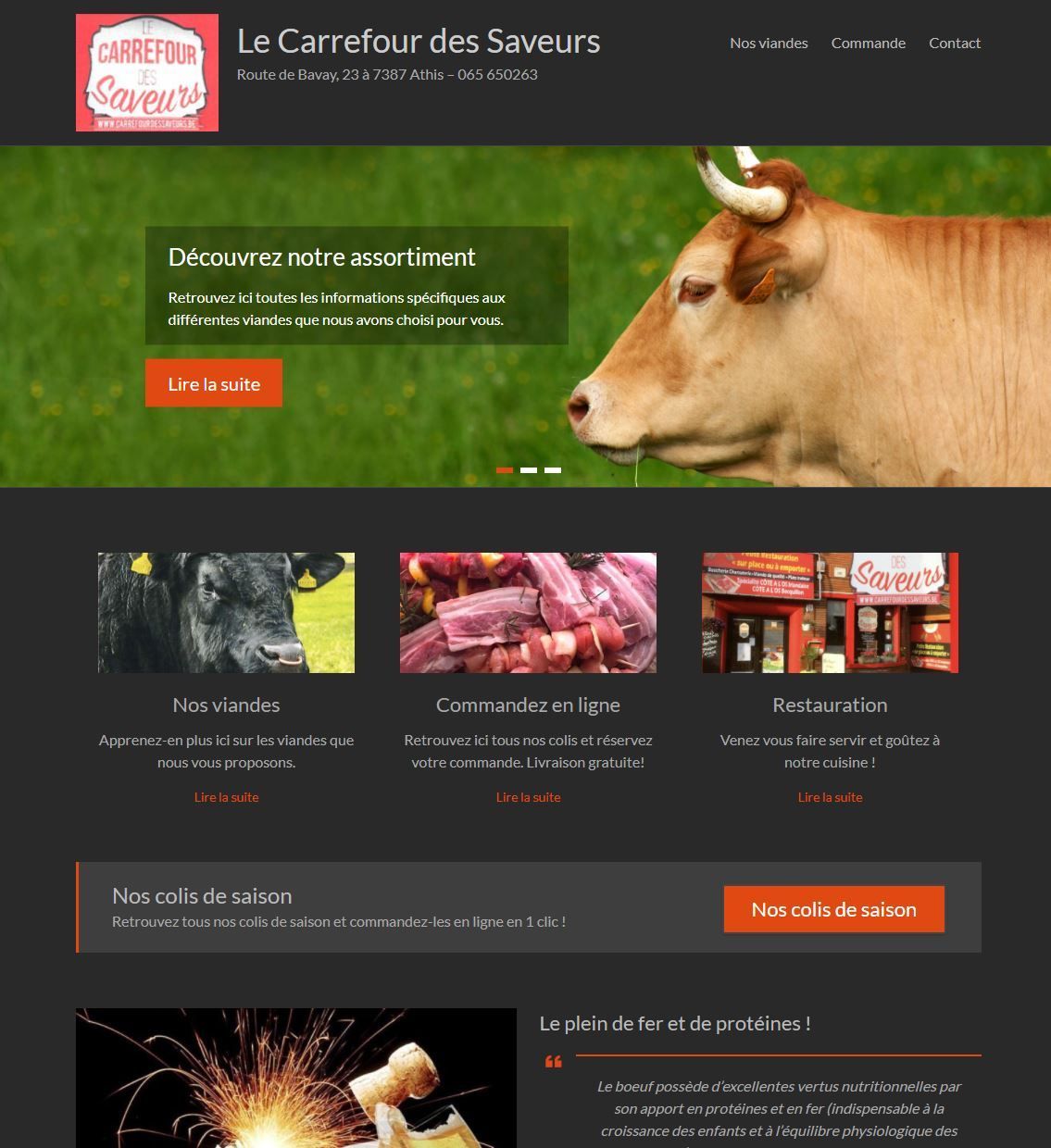 Création site web boucherie Le Carrefour des Saveurs