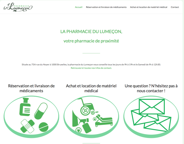 Création site web pharmacie le lumeçon