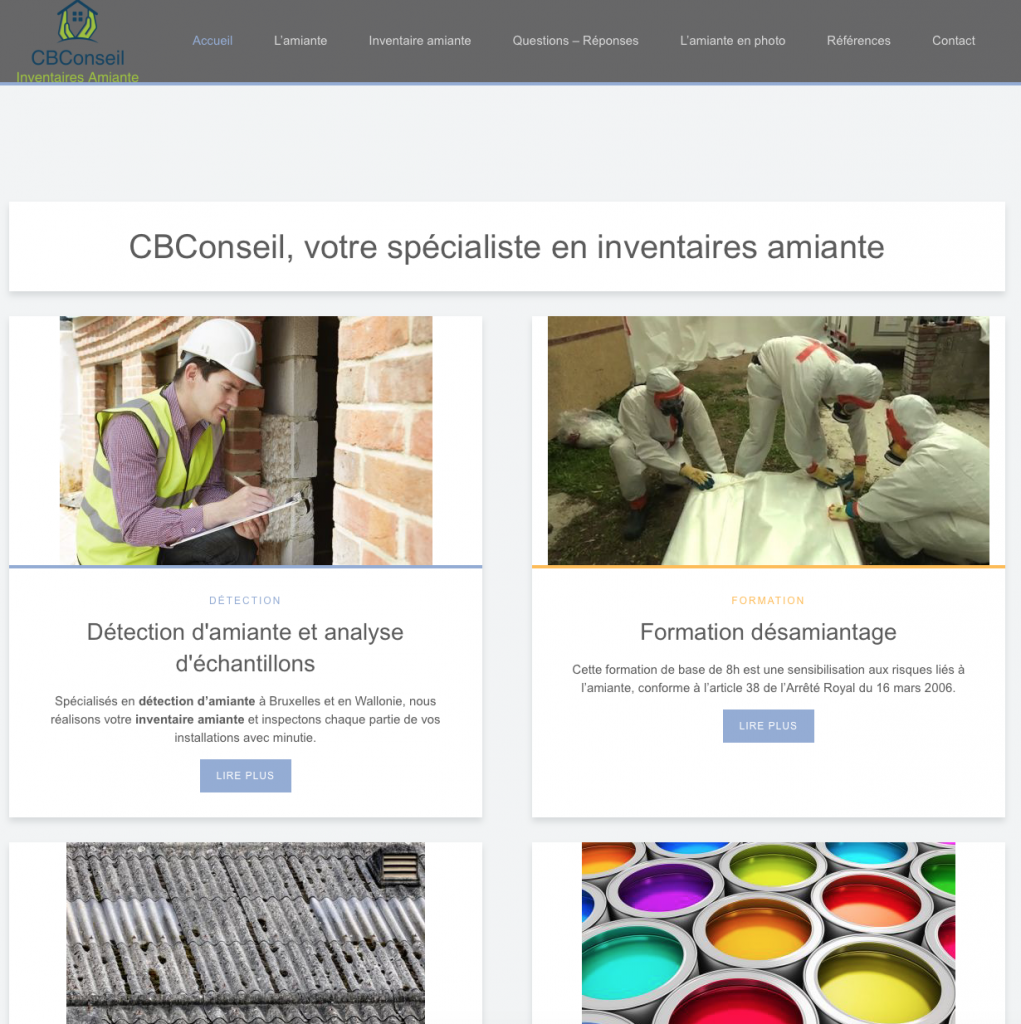 Création site web CBConseil : inventaires amiante