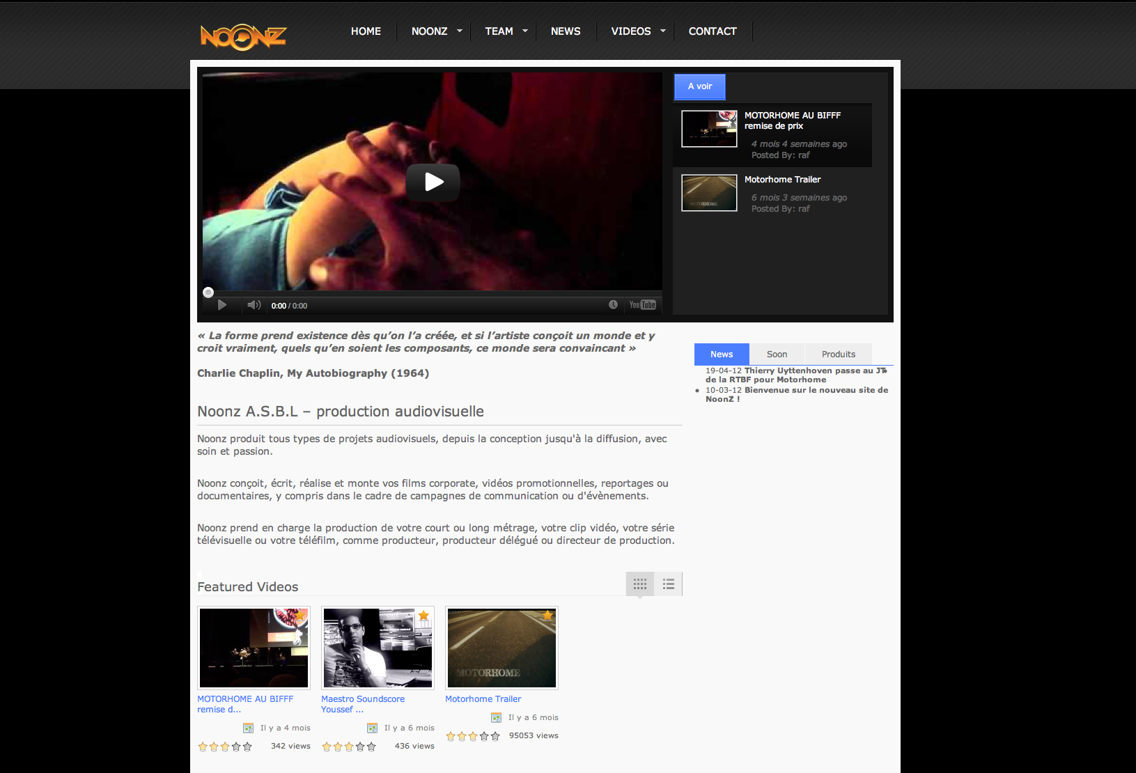 Création site web base de données cinéma Noonz
