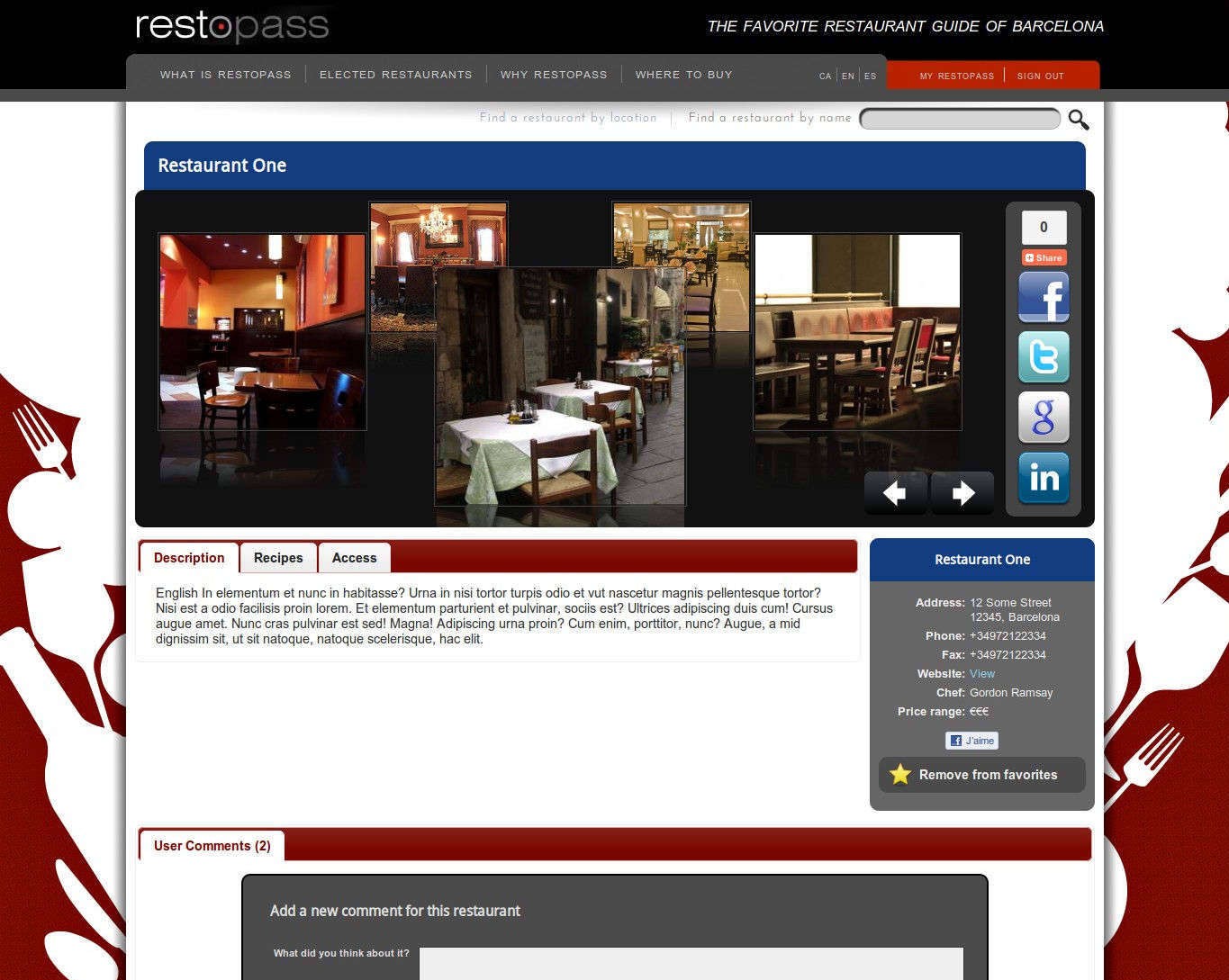 Création site web Restopass