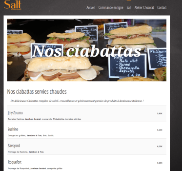 Création site web Sophie chocolat