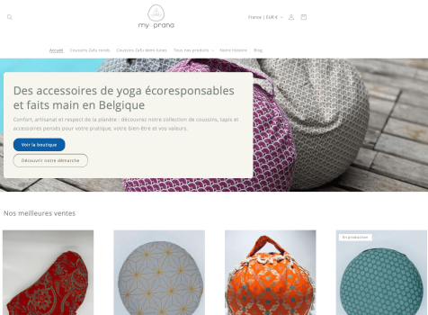 My-Prana : Des accessoires de yoga écoresponsables et faits main en Belgique